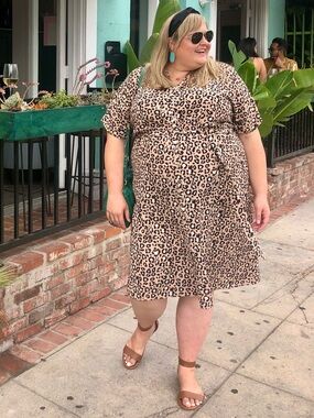 PLUS SIZE ANIMAL PRINT DRESS